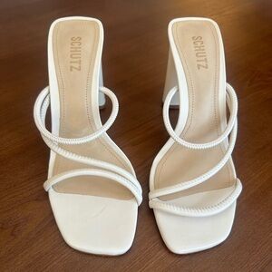 SCHUTZ Chessie Ivory Strappy Sandals